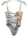 Revel Rey Size M Light Gray, Blue & Orange Nylon Blend Bra Top swimwear Light Gray, Blue & Orange / M