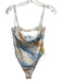Revel Rey Size M Light Gray, Blue & Orange Nylon Blend Bra Top swimwear Light Gray, Blue & Orange / M