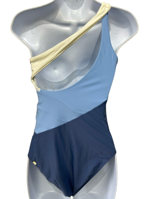 Summersalt Size 6 Navy, Blue & Cream Nylon One Shoulder Color Block swimwear Navy, Blue & Cream / 6