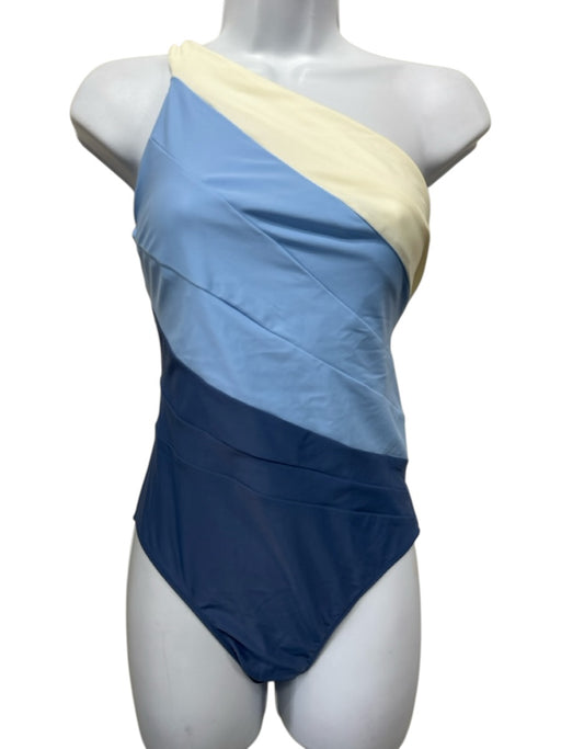 Summersalt Size 6 Navy, Blue & Cream Nylon One Shoulder Color Block swimwear Navy, Blue & Cream / 6
