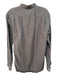 Steven Alan Size L Gray Cotton Blend Solid No Collar Men's Long Sleeve Shirt L