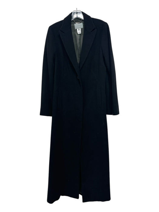 Jigsaw Size 10 Black Wool & Cashmere Trench Darted Button Sleeve Coat Black / 10