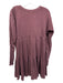 Free People Size M Burgundy Cotton Waffle Long Sleeve 1/4 Button Tiered Dress Burgundy / M