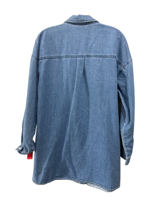 Mare Mare x Anthropologie Size L Med Light Wash Cotton Denim Long Sleeve Top Med Light Wash / L