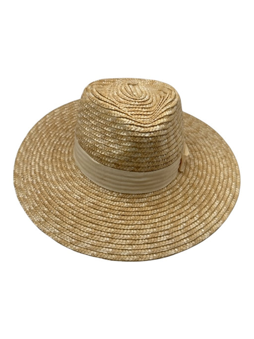 Brixton Beige & Black Straw Grosgrain Ribbon Sun Hat Beige & Black / M