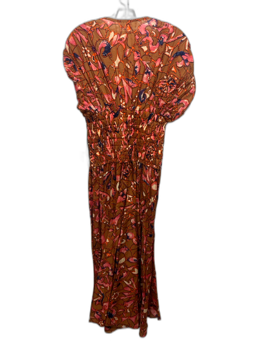 A.L.C. Size 0 Brown, Orange & Black Cotton Sleeveless Abstract Print Dress Brown, Orange & Black / 0