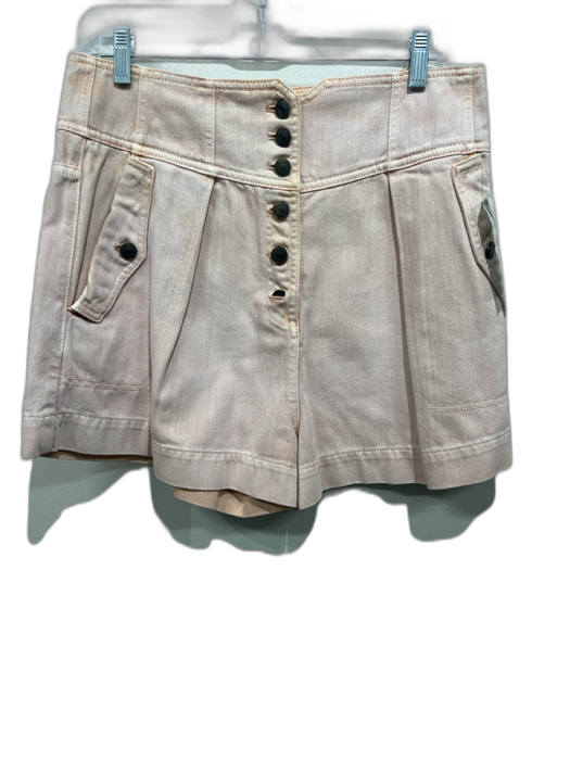 Ulla Johnson Size 8 orange wash Cotton Denim Square Neck Crop Short Set orange wash / 8