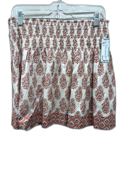 Marea Size L Orange, green & cream Cotton Short flutter sleeve Floral Skirt Set Orange, green & cream / L