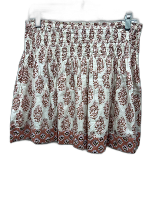 Marea Size L Orange, green & cream Cotton Short flutter sleeve Floral Skirt Set Orange, green & cream / L