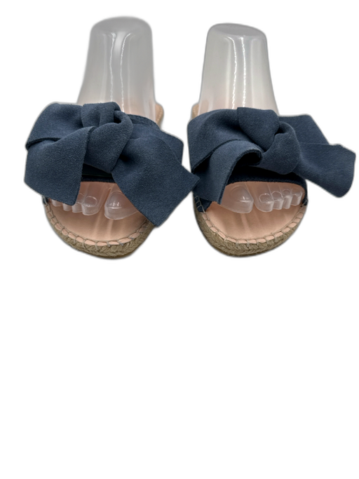 Manebi Shoe Size 38 Blue Suede Knot Round Toe Open Front & Back Sandals Blue / 38