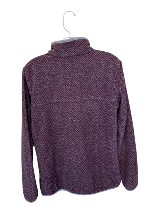 Columbia Size M Purple & Lilac Polyester Chevron Quarter Button Fleece Jacket Purple & Lilac / M