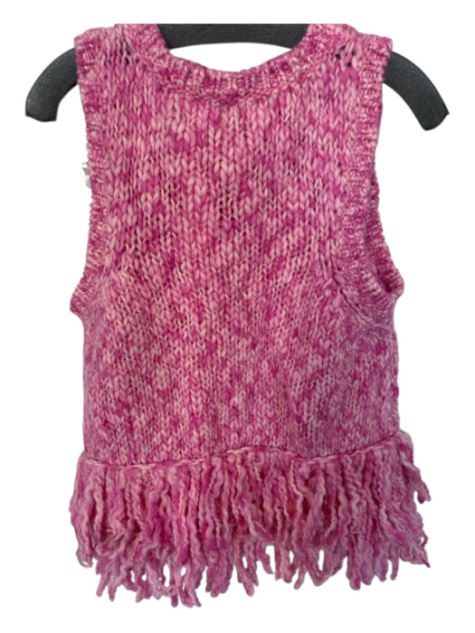 Pilcro Size M Pink Wool Sleeveless Knit Fringe Sweater Pink / M
