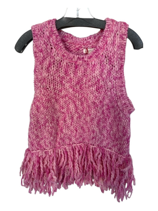 Pilcro Size M Pink Wool Sleeveless Knit Fringe Sweater Pink / M