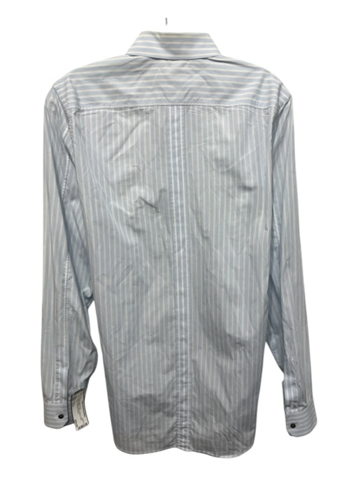 Gucci Size 14.5 Blue & White Cotton Striped Button Down Men's Long Sleeve Shirt 14.5