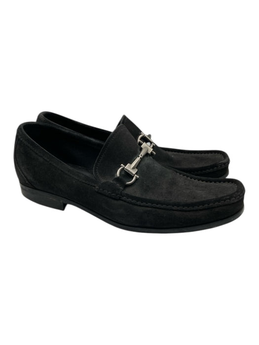 Ferragamo Shoe Size 7.5 Black Suede Solid loafer Men's Shoes 7.5