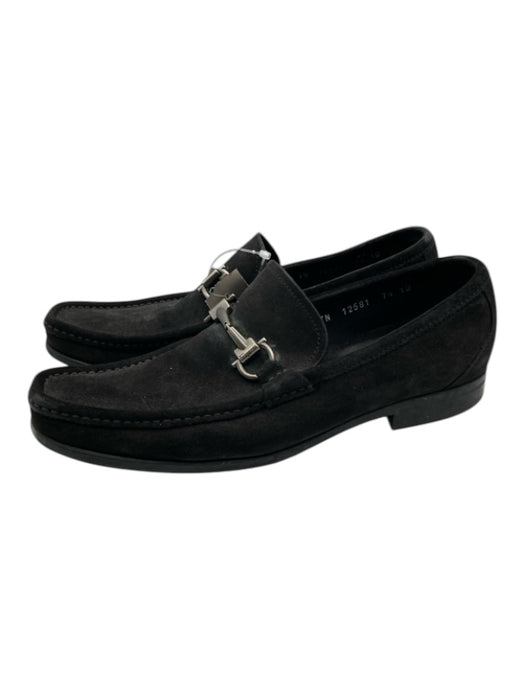 Ferragamo Shoe Size 7.5 Black Suede Solid loafer Men's Shoes 7.5