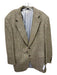 Paul Stuart AS IS Tan & Red Print Wool Blend Houndstooth 2 Button Men's Blazer Est 41