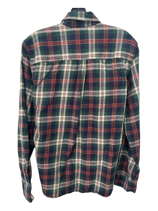 Marine Layer Size M Green & Blue Cotton Blend Plaid Flannel Long Sleeve Shirt M