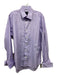 David Donahue Size 16.5 Purple & White Cotton Blend Micro Long Sleeve Shirt 16.5