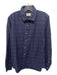 Marine Layer Size M Blue & Gray Cotton Blend Grid Button Down Long Sleeve Shirt M