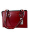 Jack Georges Red Leather Zip Top Two Handles Silver Tone Hardware Tote Bag Red