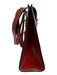 Jack Georges Red Leather Zip Top Two Handles Silver Tone Hardware Tote Bag Red