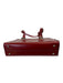 Jack Georges Red Leather Zip Top Two Handles Silver Tone Hardware Tote Bag Red