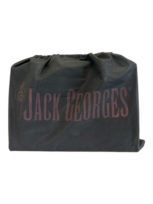 Jack Georges Red Leather Zip Top Two Handles Silver Tone Hardware Tote Bag Red