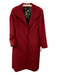 Cinzia Rocca Size 10 Red Wool & Angora Button Front Pocketed Long Collared Coat Red / 10