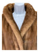 Size XS/S Brown Mink Long Sleeve Hook & Eye Long Line Pockets Coat Brown / XS/S