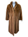 Size XS/S Brown Mink Long Sleeve Hook & Eye Long Line Pockets Coat Brown / XS/S