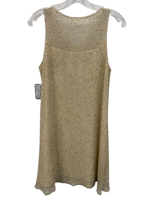 Ralph Lauren Size Est Small Cream Nylon Sleeveless Beaded Sheer Dress Cream / Est Small