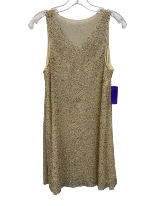 Ralph Lauren Size Est Small Cream Nylon Sleeveless Beaded Sheer Dress Cream / Est Small
