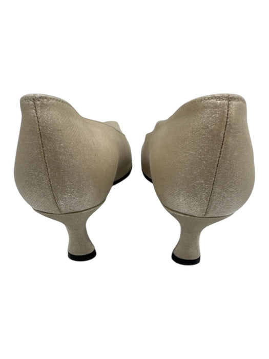 Stuart Weitzman Shoe Size 7 Champagne Beige textile upper Shimmer Low Heel Pumps Champagne Beige / 7