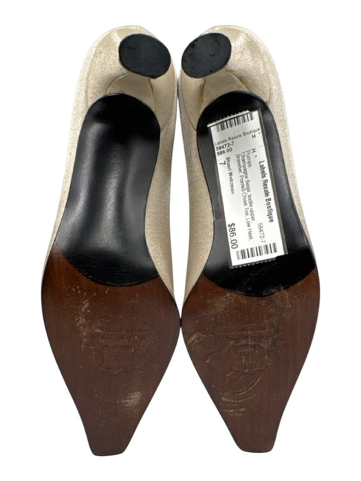 Stuart Weitzman Shoe Size 7 Champagne Beige textile upper Shimmer Low Heel Pumps Champagne Beige / 7