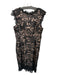 Dress the Population Size L Black & Tan Lace Cap Sleeve Back Zip Midi Dress Black & Tan / L