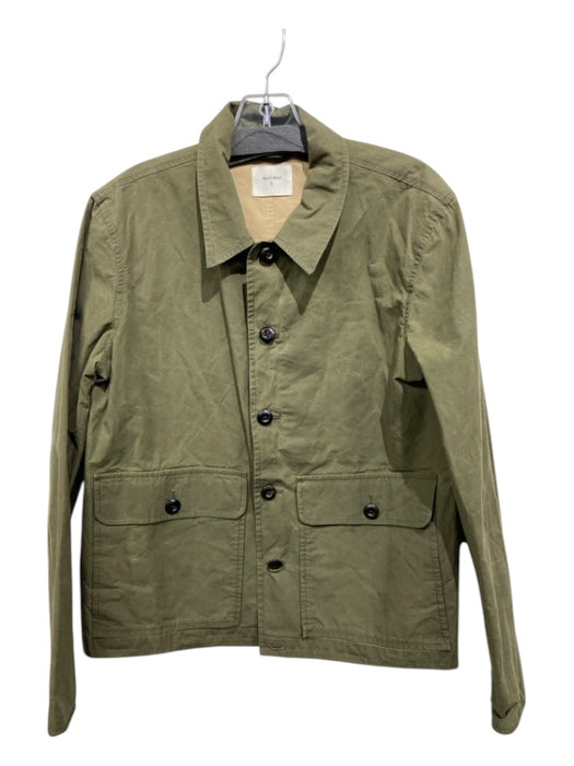 Billy Reid Size S Olive Cotton Blend Solid Button up Men's Jacket S