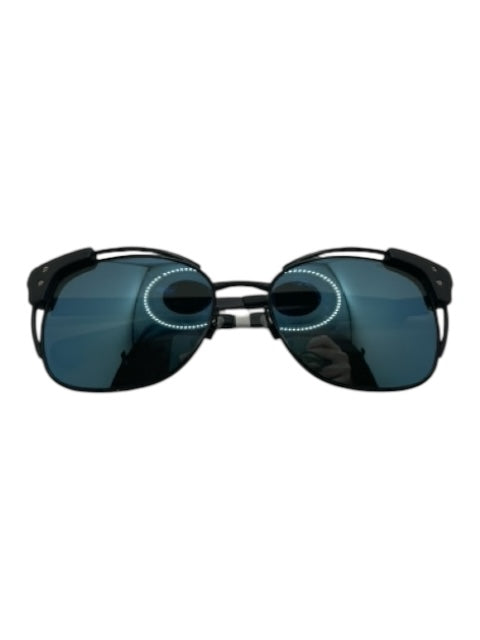 Henri Bendel Black & Blue Matte black hardware Mirrored Sunglasses Black & Blue