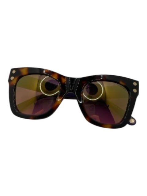 Henri Bendel tortoise Mirrored Yellow Lenses Sunglasses tortoise