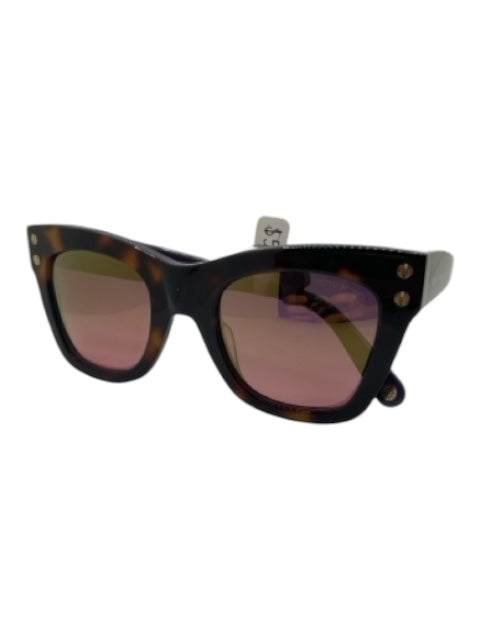 Henri Bendel tortoise Mirrored Yellow Lenses Sunglasses tortoise