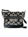 Coach Gray & Black Canvas Monogram Crossbody Zip closure Silver hardware Bag Gray & Black / M