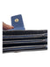 Henri Bendel Blue & Navy Pebble Leather Card Holder Snap Closure Wallets Blue & Navy