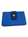 Henri Bendel Blue & Navy Pebble Leather Card Holder Snap Closure Wallets Blue & Navy