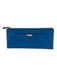 Henri Bendel Blue Coated Canvas Zipper Gold Hardware pocket Wristlet Blue / Small