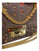 Henri Bendel Mauve Brown Coated Canvas Gold hardware Studs Adjustable Purse Mauve Brown / Small