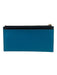 Henri Bendel Blue & Black Pebble Leather Zipper Card Slots Back Pocket Wallets Blue & Black