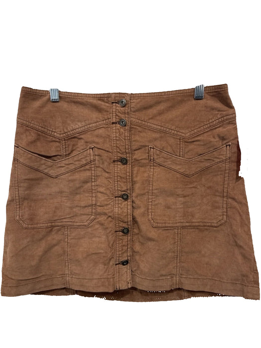 Free People Size 10 light brown Cotton Blend Corduroy Patch Pocket Mini Skirt light brown / 10