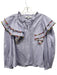 CROSBY by Mollie Burch Size S Lilac & Multi Cotton Ruffle Detail Floral Trim Top Lilac & Multi / S