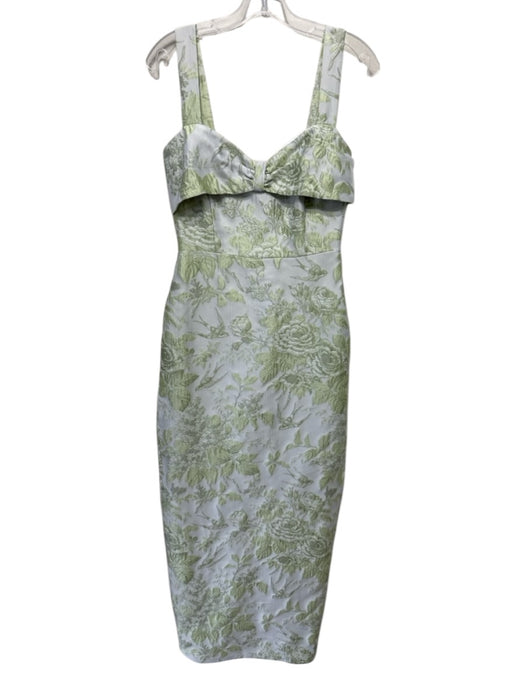 Lula Kate Size 2 Pale Green Jacquard Floral Gathered Bust column Gown Pale Green / 2