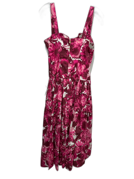 Cara Cara Size 8 fuchsia pink & white Cotton Floral bustier Maxi Dress fuchsia pink & white / 8